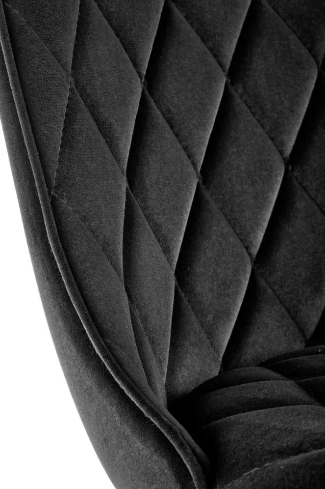 Krzesło tapicerowane K450 VELVET czarne welurowe nowoczesne | MIRAT. styl GLAMOUR, LOFT