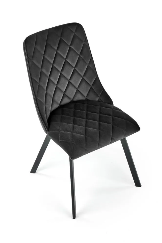 Krzesło tapicerowane K450 VELVET czarne welurowe nowoczesne | MIRAT. styl GLAMOUR, LOFT