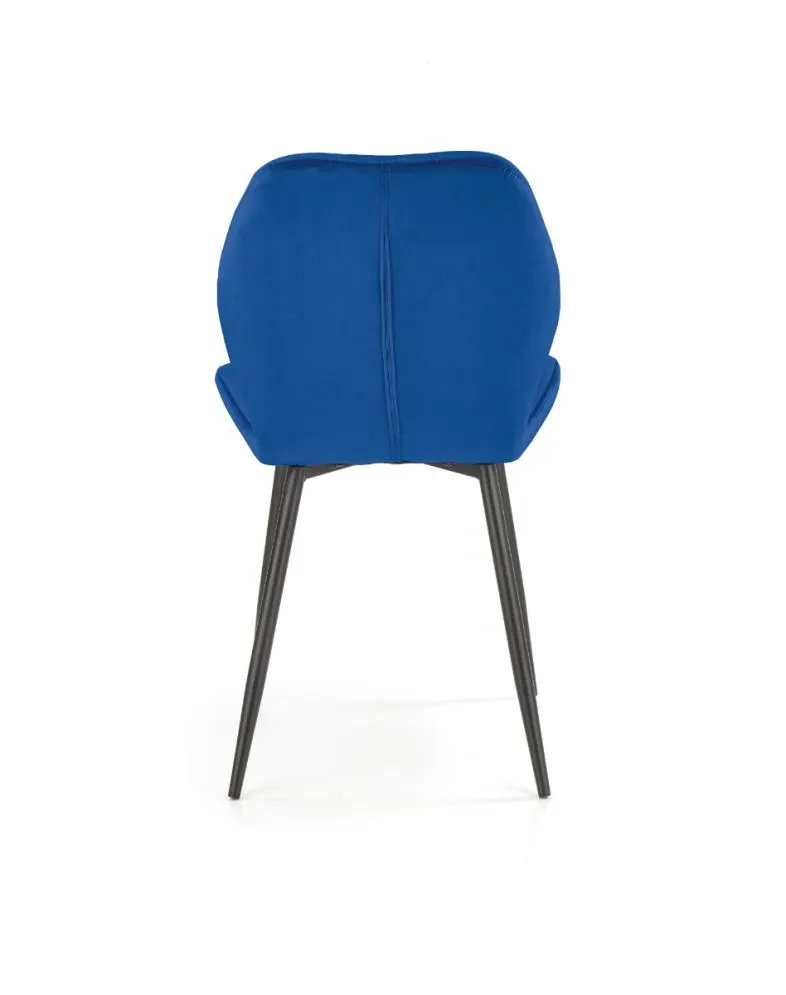Krzesło tapicerowane K453 VELVET granatowe z przeszyciami do salonu | MIRAT. styl GLAMOUR, LOFT
