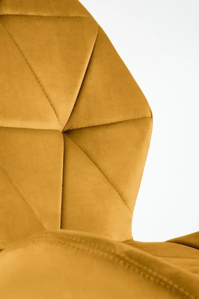 Krzesło tapicerowane K453 VELVET musztardowe welurowe | MIRAT. styl GLAMOUR, LOFT