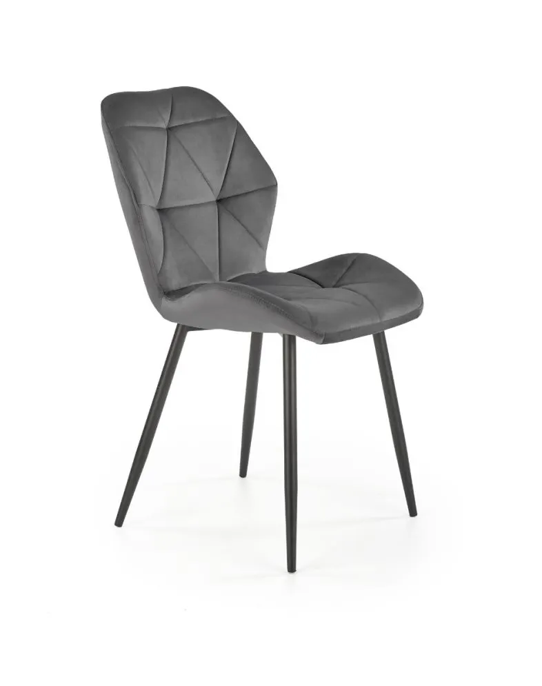 Krzesło K453 VELVET szare do jadalni i salonu w stylu glamour | MIRAT. w stylu GLAMOUR, LOFT kolekcja