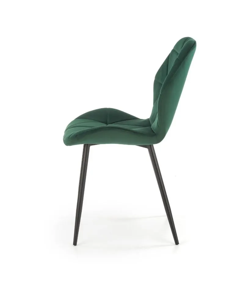 Krzesło K453 VELVET ciemnozielone pikowane w stylu glamour | MIRAT. w stylu GLAMOUR, LOFT kolekcja