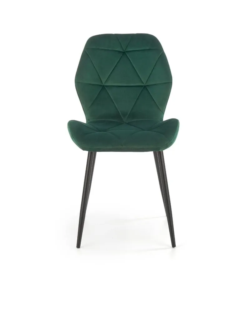 Krzesło K453 VELVET ciemnozielone pikowane w stylu glamour | MIRAT. w stylu GLAMOUR, LOFT kolekcja