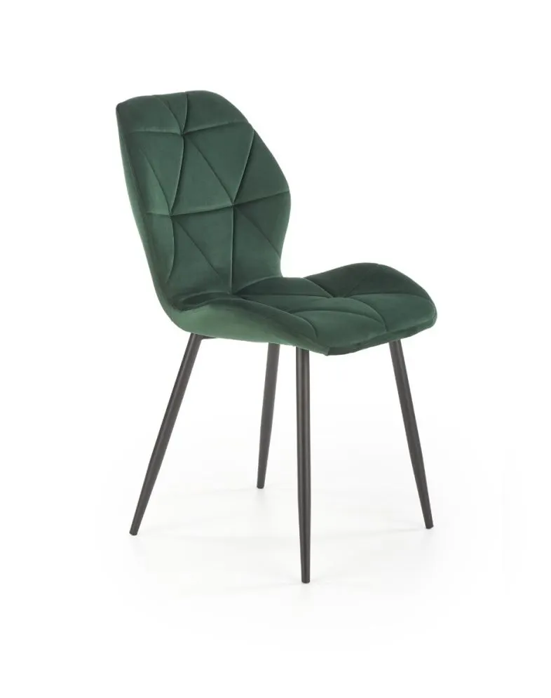 Krzesło K453 VELVET ciemnozielone pikowane w stylu glamour | MIRAT. w stylu GLAMOUR, LOFT kolekcja