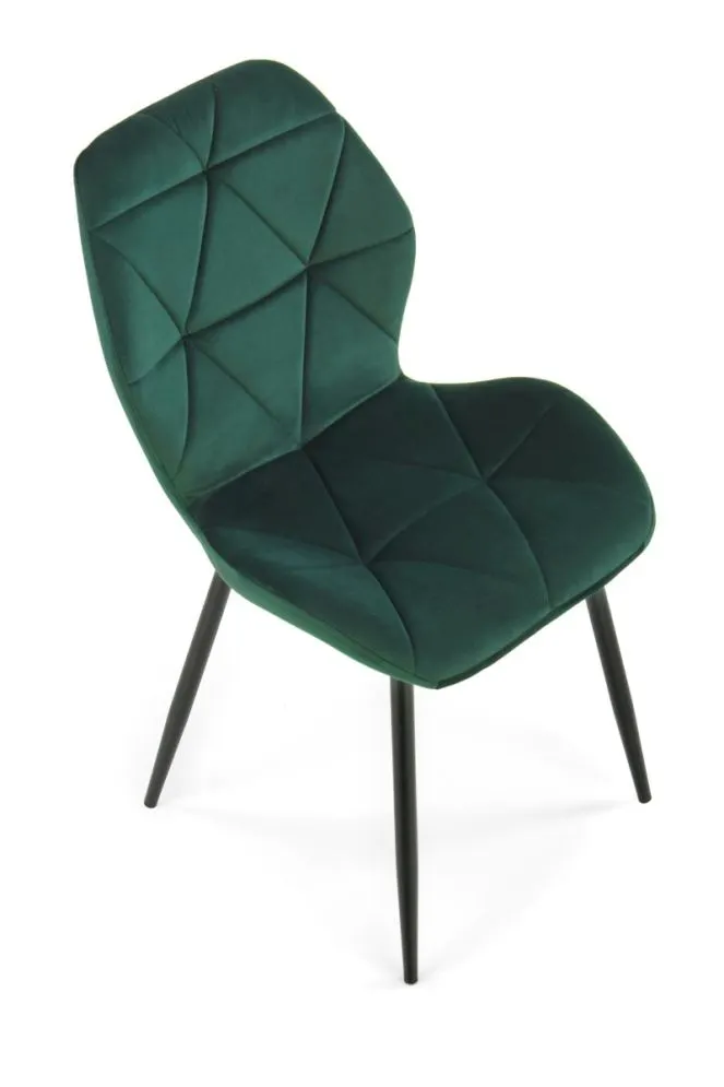 Krzesło K453 VELVET ciemnozielone pikowane w stylu glamour | MIRAT. w stylu GLAMOUR, LOFT kolekcja