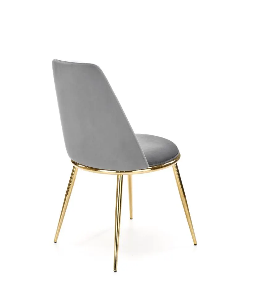 Krzesło tapicerowane K460 VELVET szare w stylu glamour | MIRAT. styl GLAMOUR