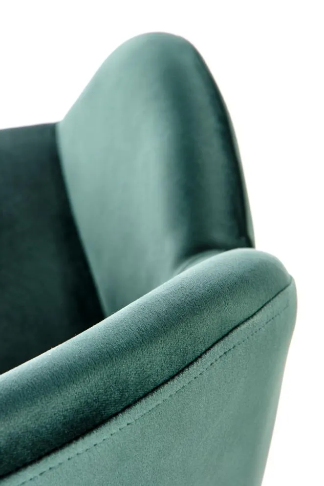 Krzesło tapicerowane K480 VELVET ciemnozielone z podłokietnikami | MIRAT. w stylu GLAMOUR kolekcja