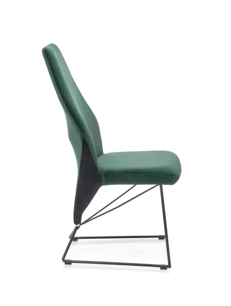 Krzesło K485 VELVET ciemnozielone na metalowych nogach | MIRAT. w stylu LOFT kolekcja