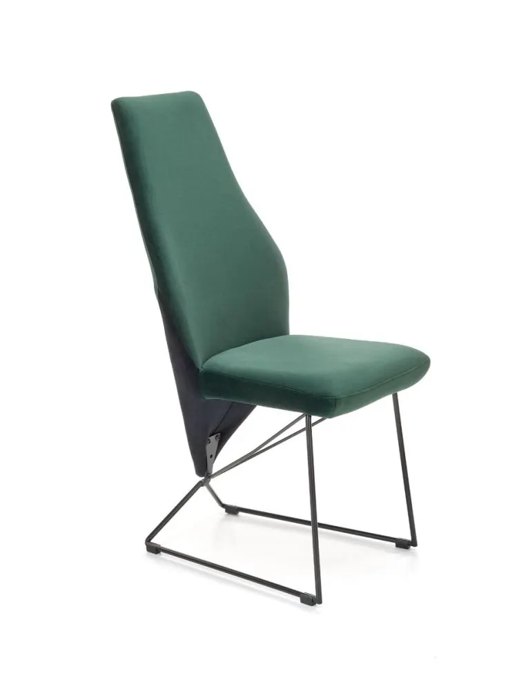Krzesło K485 VELVET ciemnozielone na metalowych nogach | MIRAT. w stylu LOFT kolekcja