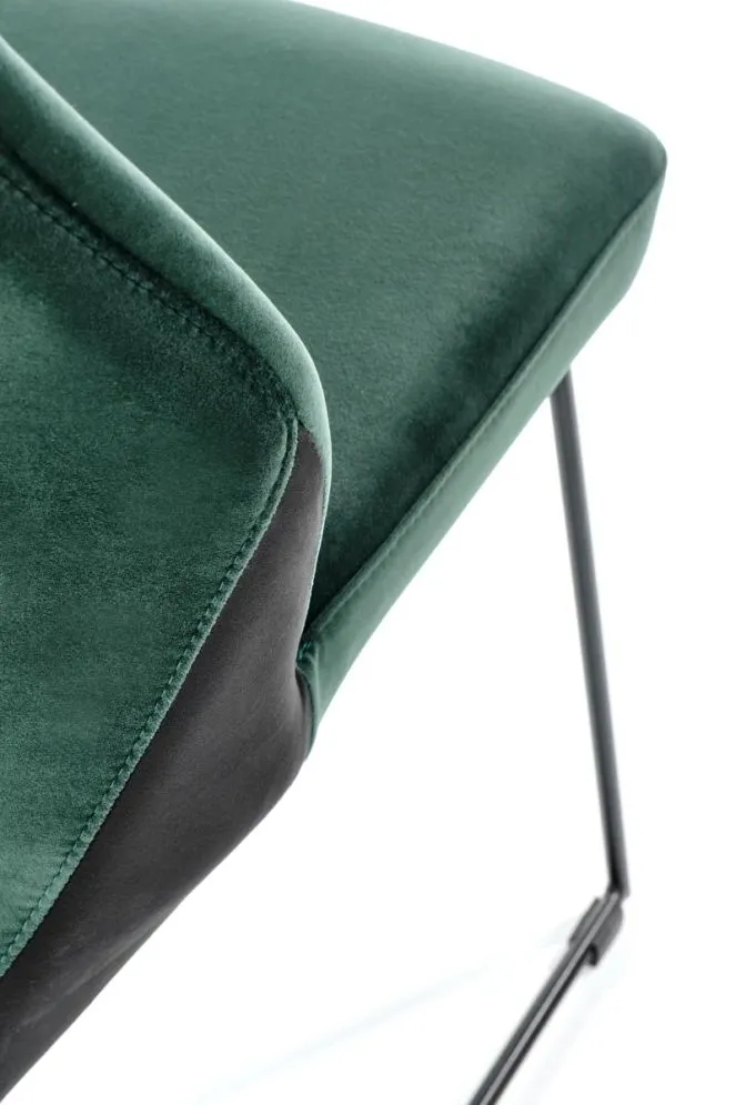 Krzesło K485 VELVET ciemnozielone na metalowych nogach | MIRAT. w stylu LOFT kolekcja