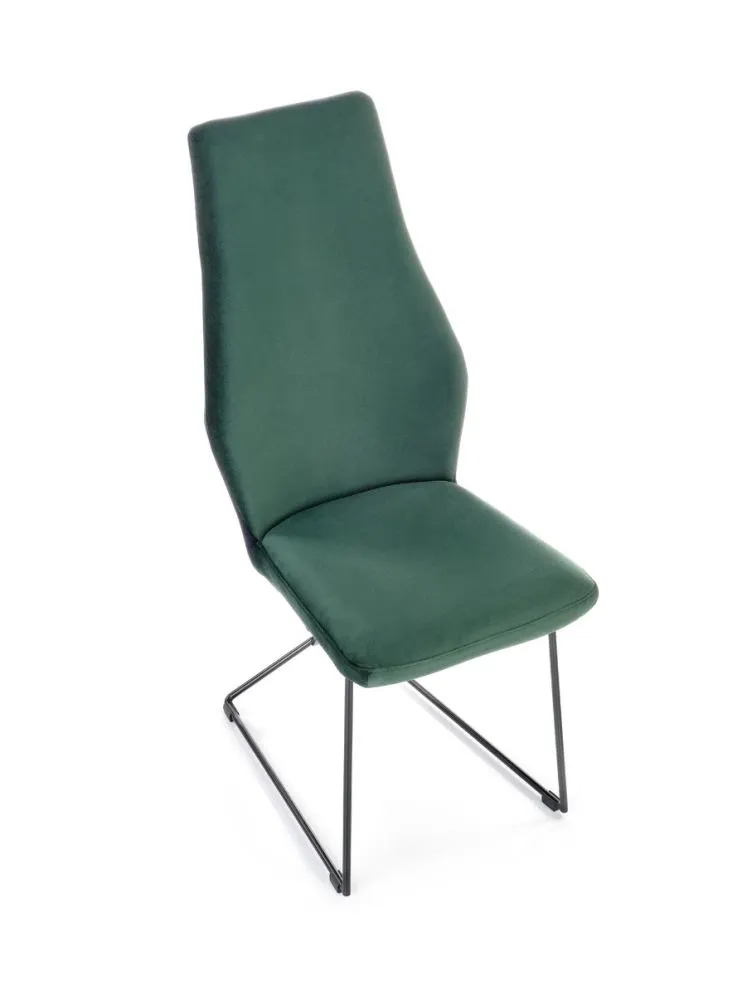 Krzesło K485 VELVET ciemnozielone na metalowych nogach | MIRAT. w stylu LOFT kolekcja