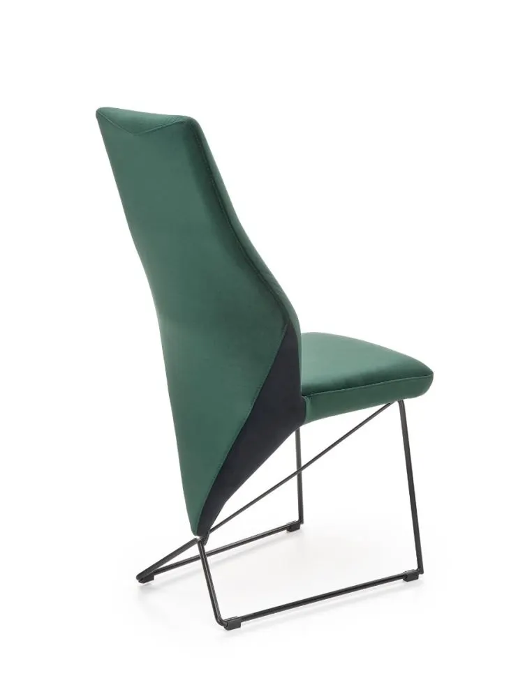 Krzesło K485 VELVET ciemnozielone na metalowych nogach | MIRAT. w stylu LOFT kolekcja