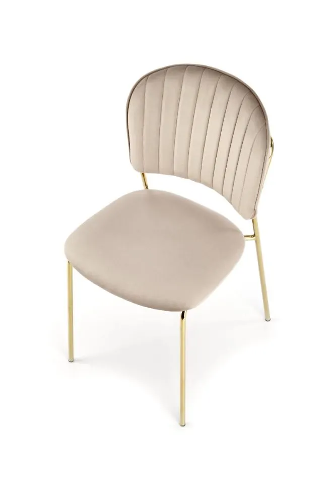 Krzesło K499 VELVET beżowe w stylu glamour I sklep meblowy MIRAT. styl GLAMOUR