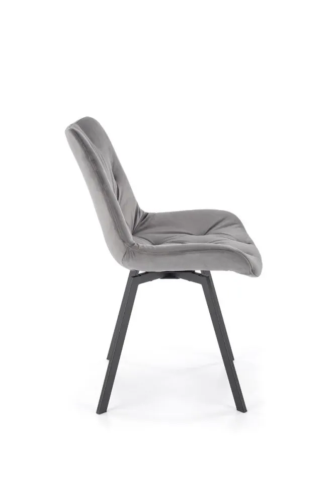Krzesło K519 VELVET szare pikowane I sklep meblowy MIRAT. styl LOFT