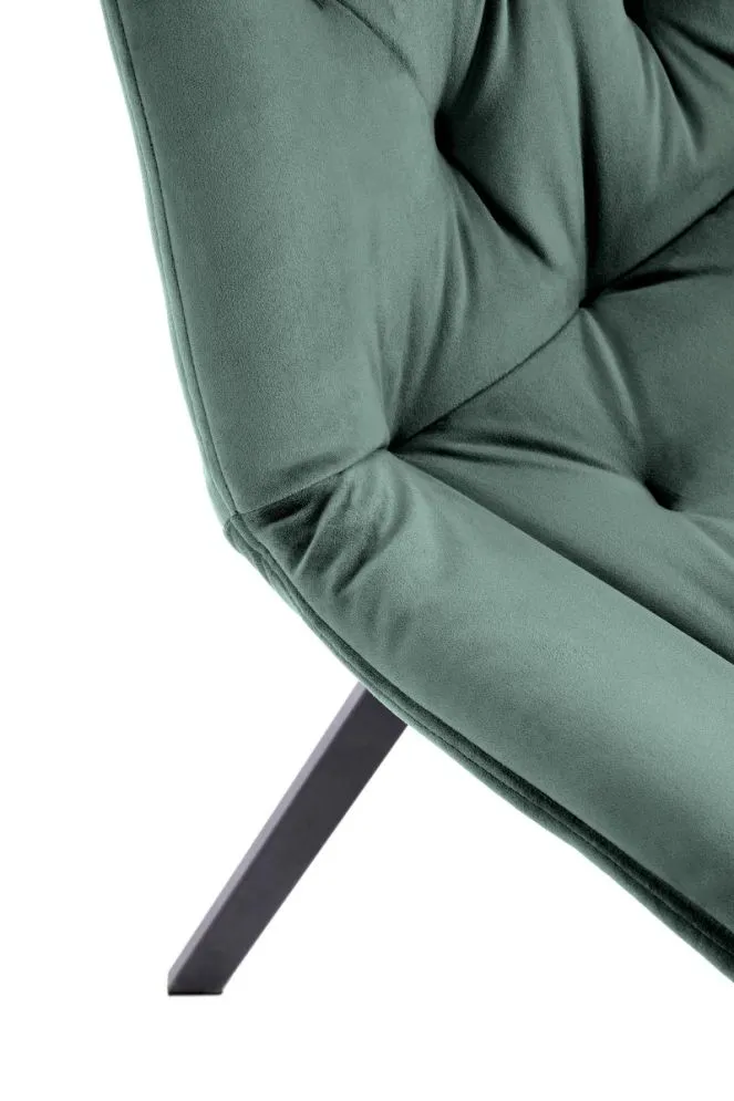 Krzesło K519 VELVET zielone pikowane I sklep meblowy MIRAT. styl LOFT