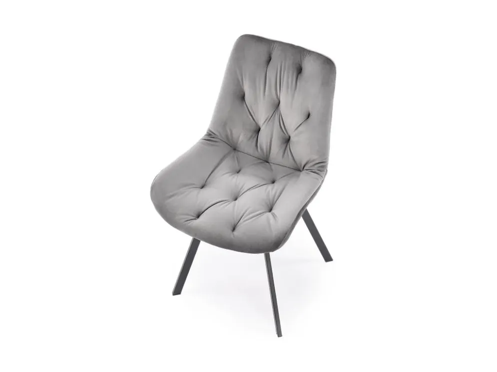 Krzesło K519 VELVET szare pikowane I sklep meblowy MIRAT. styl LOFT