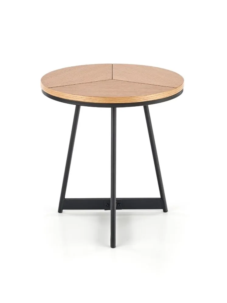 Stolik kawowy KARIDA S 45x45 dąb/czarny na metalowych nogach w stylu loft | MIRAT. styl LOFT