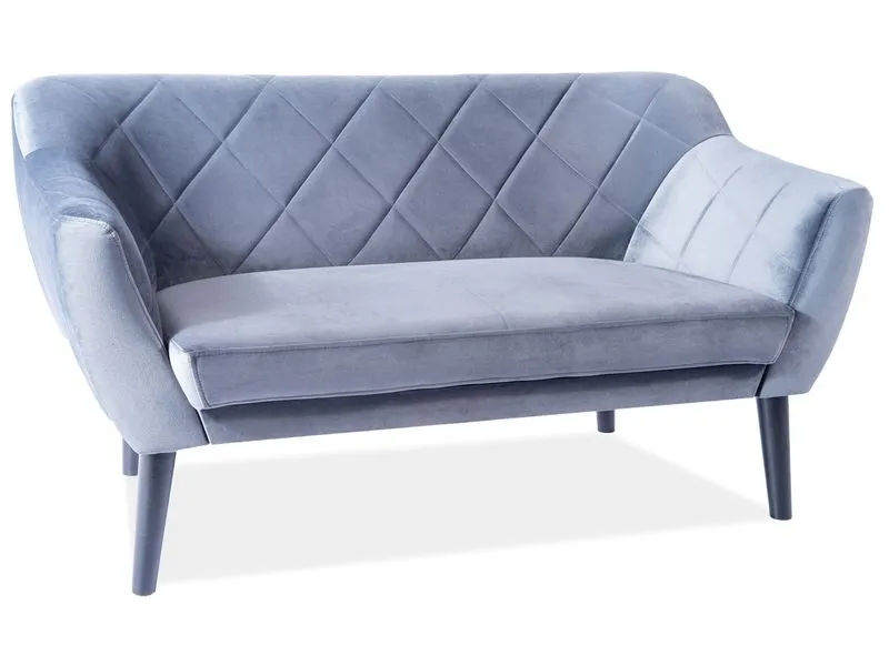Sofa KARO 2 VELVET szara dwuosobowa na drewnianych nogach | MIRAT. w stylu GLAMOUR kolekcja