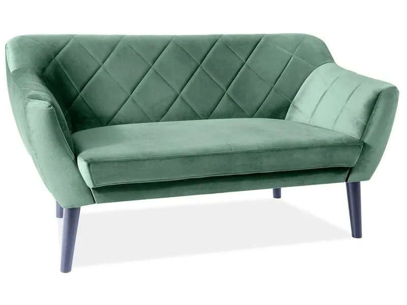 Sofa KARO 2 VELVET zielona dwuosobowa minimalistyczna welurowa | MIRAT. w stylu GLAMOUR kolekcja