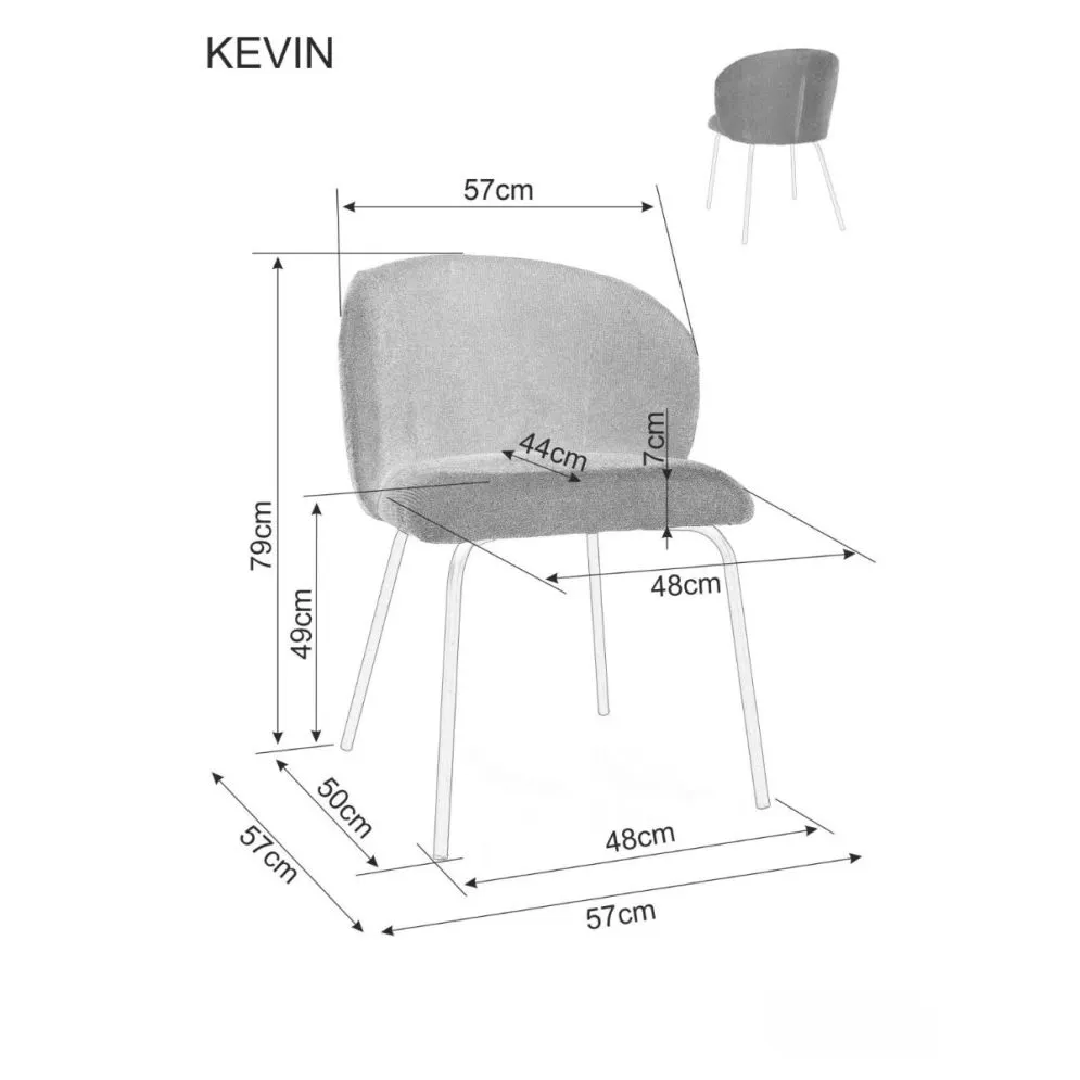 Krzesło tapicerowane KEVIN VARDO szare w stylu loft I sklep meblowy MIRAT. styl LOFT