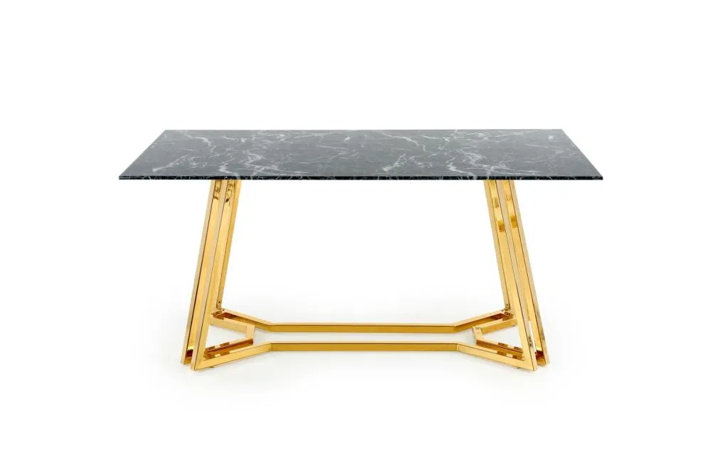 Stół KONAMI 160x90 czarny marmur/złoty w stylu glamour | MIRAT. styl GLAMOUR