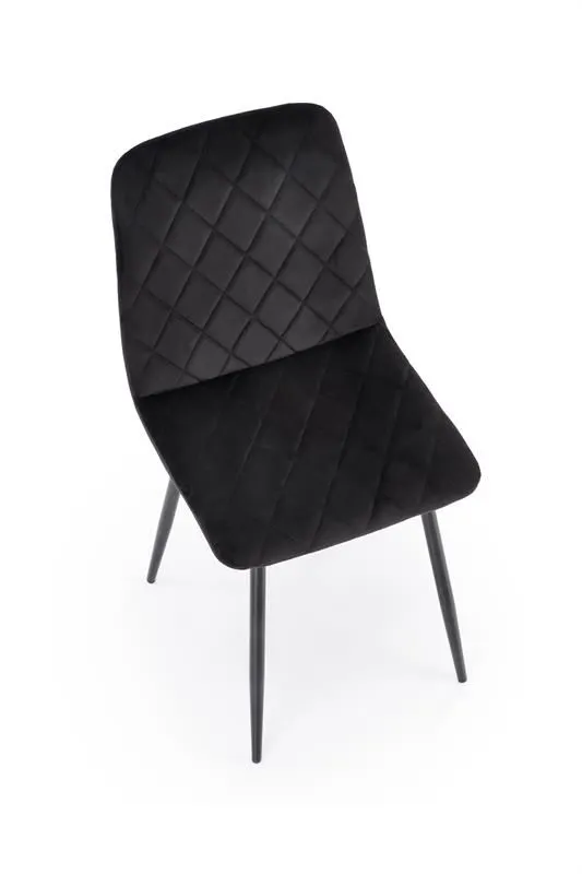 Krzesło tapicerowane K525 VELVET czarne welurowe I sklep meblowy MIRAT. styl GLAMOUR, LOFT