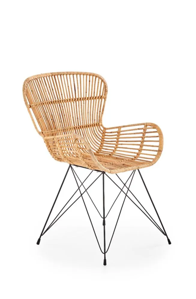 Krzesło K335 rattanowe ogrodowe z metalową podstawą | MIRAT. w stylu LOFT, VINTAGE kolekcja
