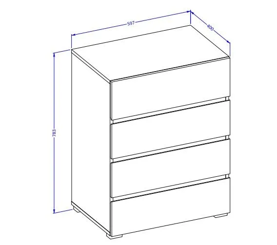 Komoda CROSS 4S 60cm biała/czarna do pokoju I sklep meblowy MIRAT. styl SKANDYNAWSKI kolekcja HV-CROSS