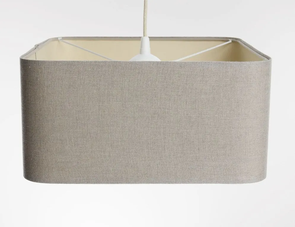 Lampa wisząca KWADRO LEN 001-40w25 jasna beżowa do salonu I sklep meblowy MIRAT.