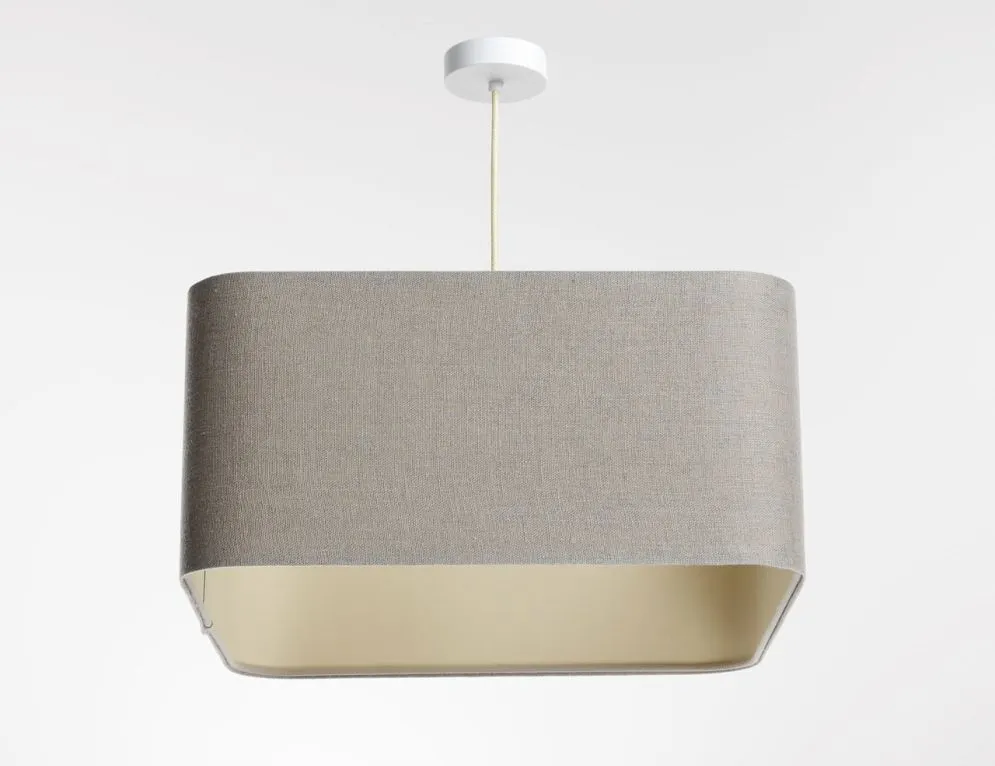 Lampa wisząca KWADRO LEN 001-40w30 jasna beżowa nad stół I sklep meblowy MIRAT.