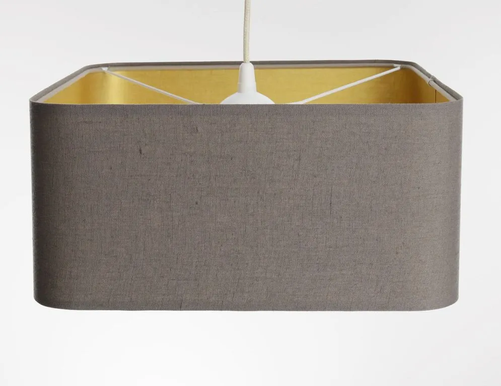 Lampa wisząca KWADRO LEN 002-40w25 beżowa/złota glamour I sklep meblowy MIRAT.
