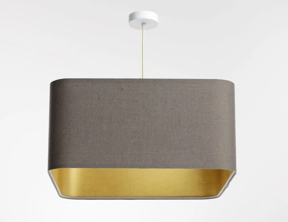 Lampa wisząca KWADRO LEN 002-40w20 beżowa/złota nowoczesna I sklep meblowy MIRAT.