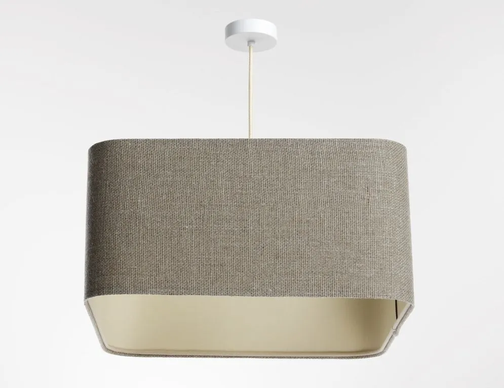 Lampa wisząca KWADRO LEN 003-40w20 beżowa do salonu I sklep meblowy MIRAT.