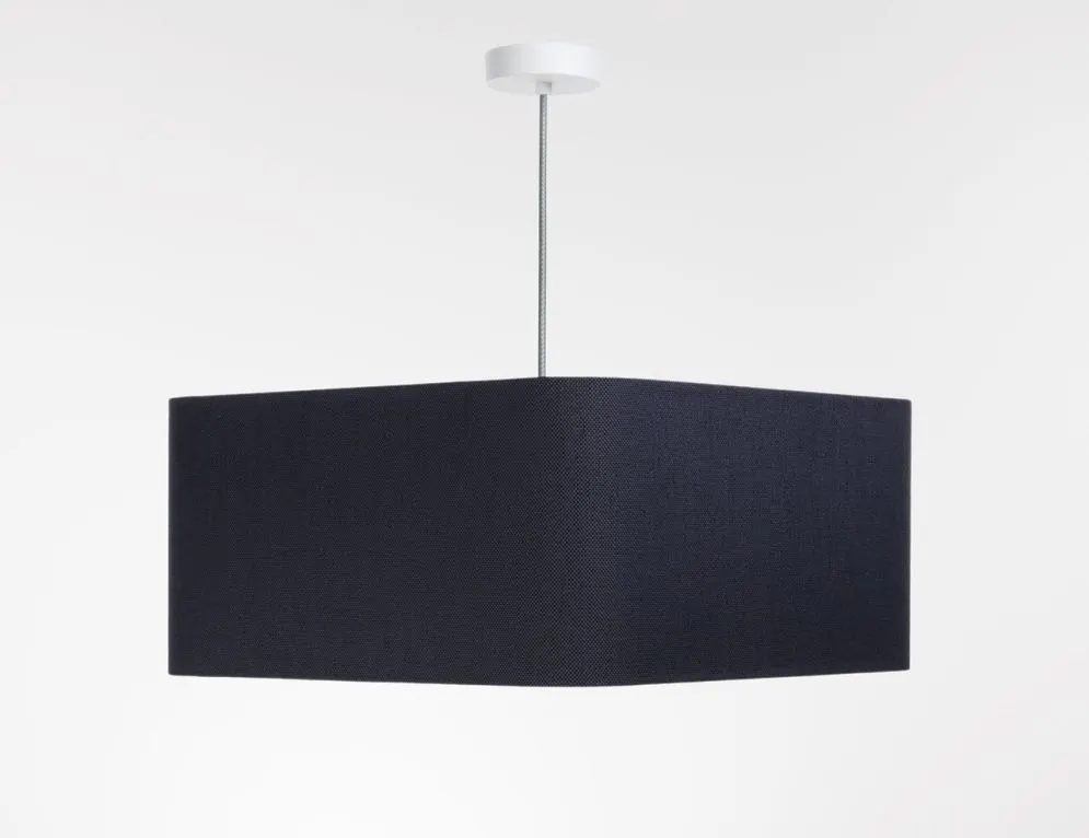 Lampa wisząca KWADRO LEN 004-40w25 granatowa/szara lniana I sklep meblowy MIRAT.
