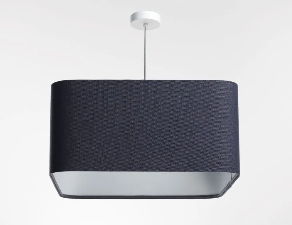 Lampa wisząca KWADRO LEN 004-40w20 granatowa/szara do sypialni I sklep meblowy MIRAT.