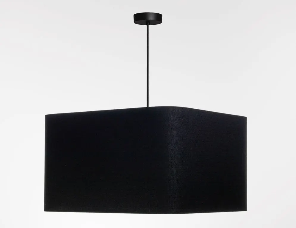 Lampa wisząca KWADRO LEN 005-40w25 czarna/beżowa ręcznie wykonana I sklep meblowy MIRAT.