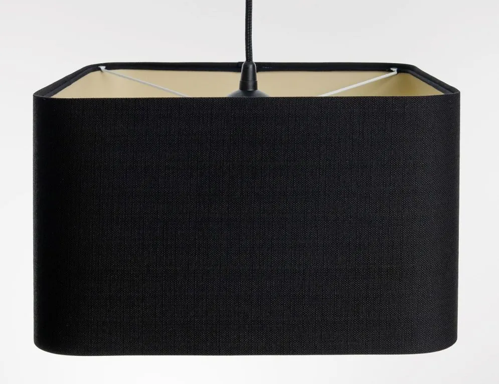 Lampa wisząca KWADRO LEN 005-40w25 czarna/beżowa ręcznie wykonana I sklep meblowy MIRAT.