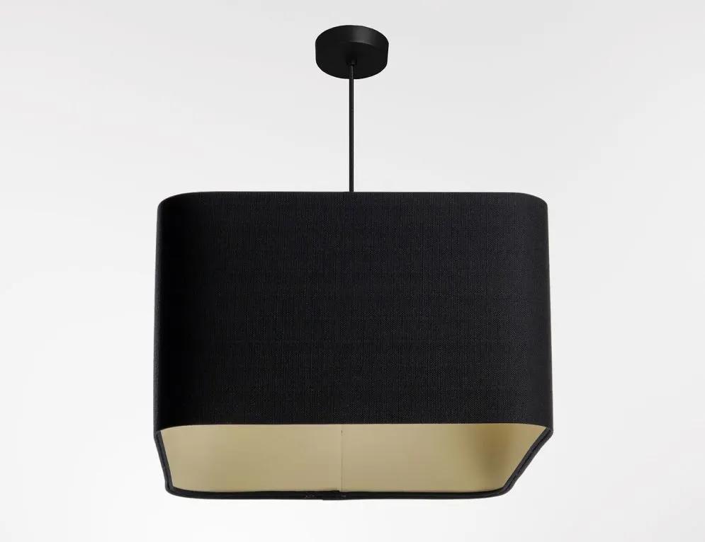 Lampa wisząca KWADRO LEN 005-40w25 czarna/beżowa ręcznie wykonana I sklep meblowy MIRAT.