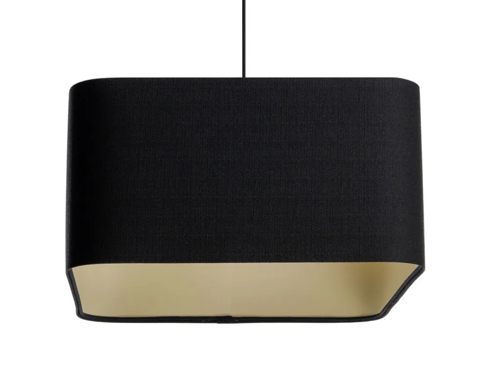 Lampa wisząca KWADRO LEN 005-40w25 czarna/beżowa ręcznie wykonana I sklep meblowy MIRAT.