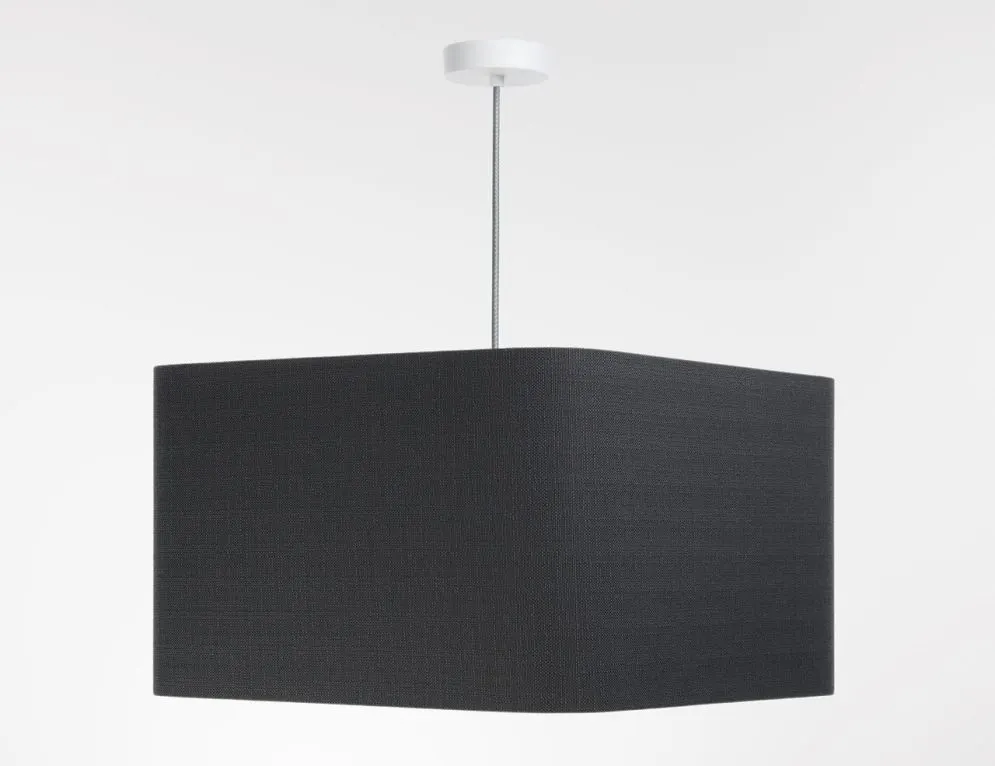 Lampa wisząca KWADRO LEN 006-40w30 grafitowa/szara lniana I sklep meblowy MIRAT.