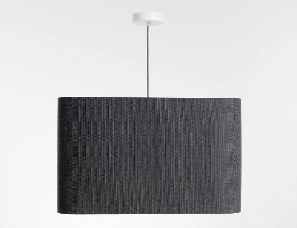 Lampa wisząca KWADRO LEN 006-40w30 grafitowa/szara lniana I sklep meblowy MIRAT.