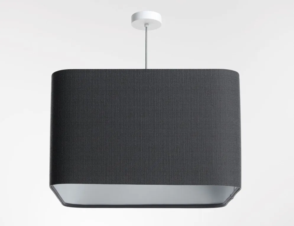 Lampa wisząca KWADRO LEN 006-40w30 grafitowa/szara lniana I sklep meblowy MIRAT.