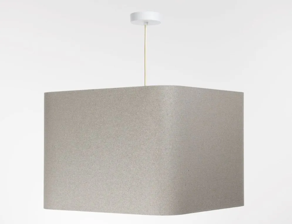 Lampa wisząca KWADRO LEN 007-40w25 jasnobeżowa sufitowa I sklep meblowy MIRAT.