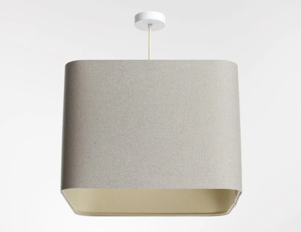 Lampa wisząca KWADRO LEN 007-40w30 jasnobeżowa geometryczna I sklep meblowy MIRAT.