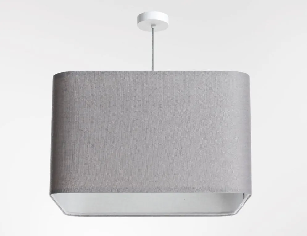 Lampa wisząca KWADRO LEN 009-40w25 szara lniana I sklep meblowy MIRAT.
