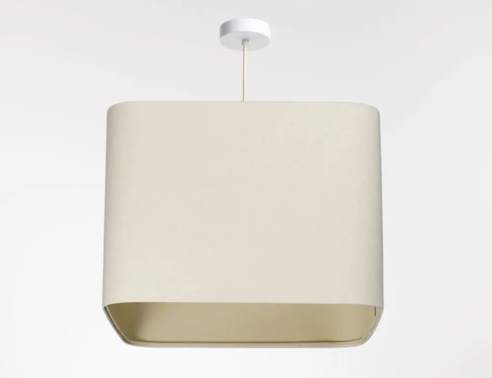 Lampa wisząca KWADRO LEN 011-40w20 kremowa lniana I sklep meblowy MIRAT.