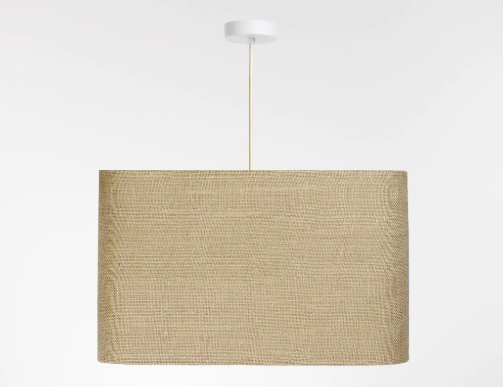 Lampa wisząca KWADRO LEN 012-40w30 jutowa/beżowa boho I sklep meblowy MIRAT.