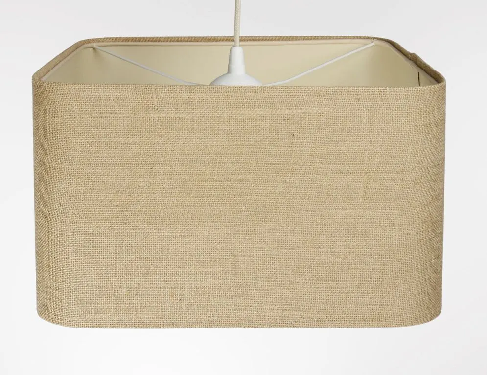 Lampa wisząca KWADRO LEN 012-40w30 jutowa/beżowa boho I sklep meblowy MIRAT.