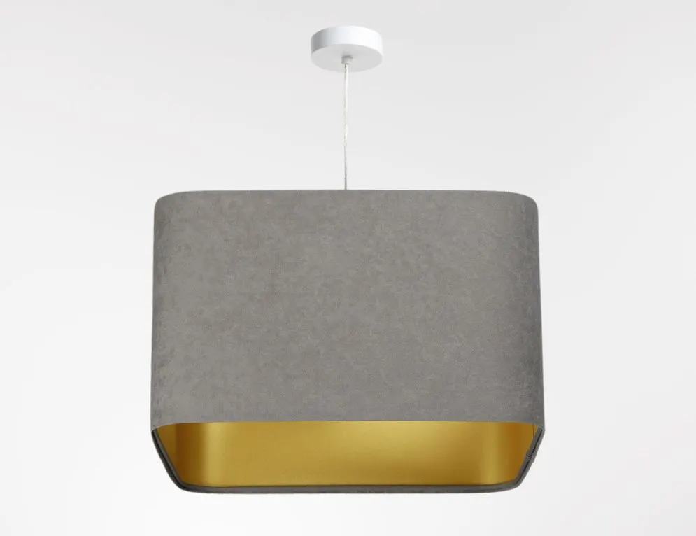 Lampa wisząca KWADRO SUE 40w25 szara/złota polska I sklep meblowy MIRAT.  kolekcja KWADRO-BPS