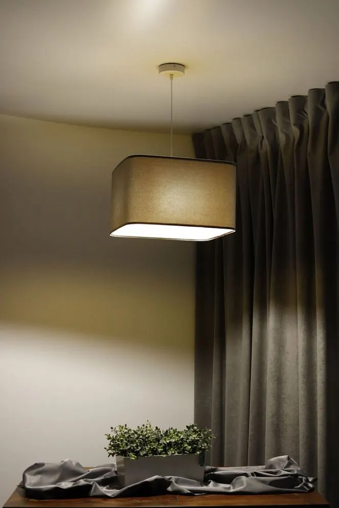 Lampa wisząca KWADRO SUE 40w25 szara/złota polska I sklep meblowy MIRAT.  kolekcja KWADRO-BPS